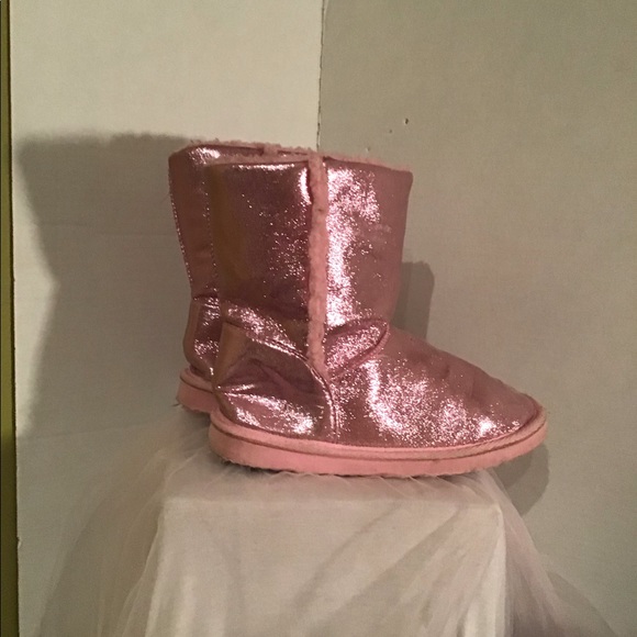 Girls Pink Sparkle Boots Size 3 - Picture 3 of 3
